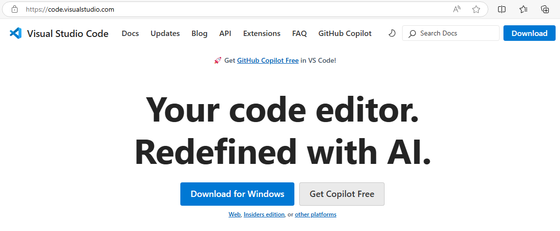 Visual Studio Code 공식 사이트